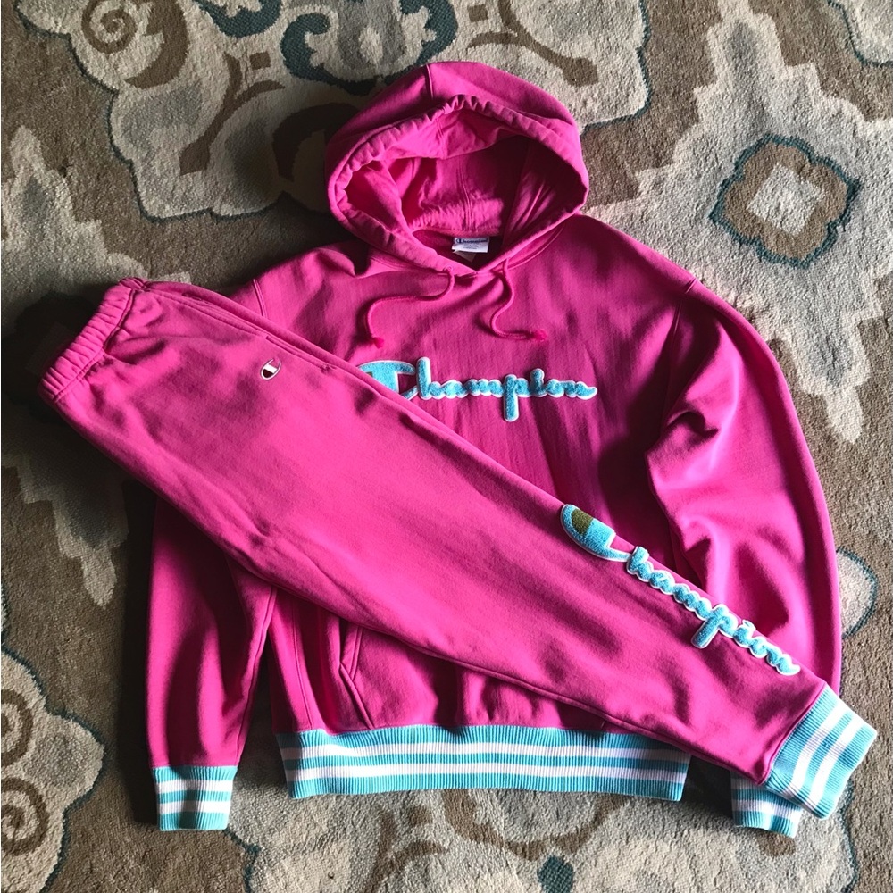Champion Hot Pink Hoodie and Joggers Set…Large